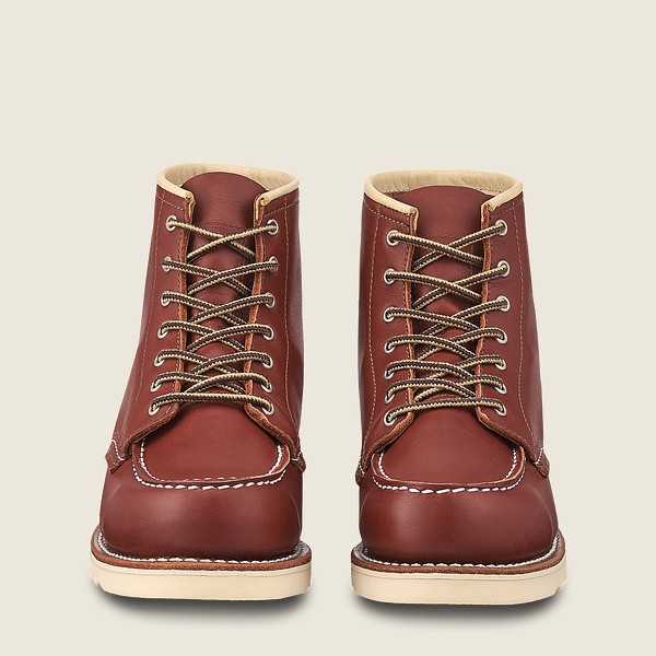 Red Wing Heritage Boots Burgundy - Womens 6-inch Classic Moc - Short Atanado Leather - 8347-STPMD